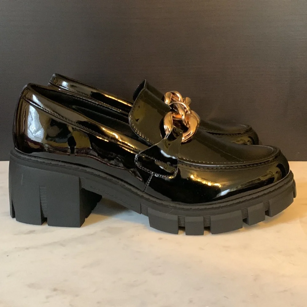 Tinstree Platform Patent Leather Loafers